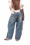 Jeans Wide Leg Vintage con Risvolto donna Tensione in - 3