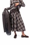 Gonna Midi a Quadri Tartan con Vita Elasticizzata donna Tensione in - 1