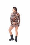 Abito Corto in Jersey Animalier donna Tensione in - 2