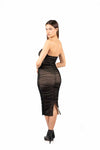 Abito Midi Drapeggiato Nero donna Miss love - 5