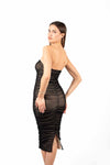 Abito Midi Drapeggiato Nero donna Miss love - 6