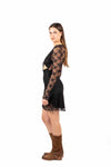 Abito Mini in Pizzo Nero donna Miss love - 2