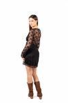 Abito Mini in Pizzo Nero donna Miss love - 3