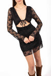 Abito Mini in Pizzo Nero donna Miss love - 4