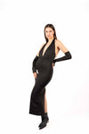 Abito Lungo Aderente Nero donna Miss love - 2