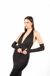 Abito Lungo Aderente Nero donna Miss love - 3