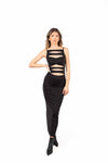 Abito Lungo Cut-out Nero donna Miss love - 1