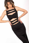 Abito Lungo Cut-out Nero donna Miss love - 6