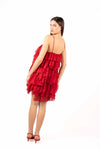 Abito Mini in Chiffon Rosso donna Miss love - 4