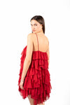 Abito Mini in Chiffon Rosso donna Miss love - 3