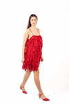 Abito Mini in Chiffon Rosso donna Miss love - 2