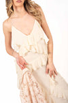 Abito Lungo in Chiffon Panna donna Miss love - 7