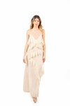 Abito Lungo in Chiffon Panna donna Miss love - 1