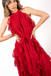 Abito Lungo in Pizzo Rosso donna Miss love - 2