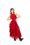 Abito Lungo in Pizzo Rosso donna Miss love - 3