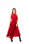 Abito Lungo in Pizzo Rosso donna Miss love - 6