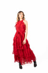 Abito Lungo in Pizzo Rosso donna Miss love - 7