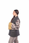 Blazer Patchwork Grigio con Maniche Floreali donna Tensione in - 2