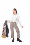 Maglia Bianca Oversize con Taschino e Borchie Gioiello donna Tensione in - 4