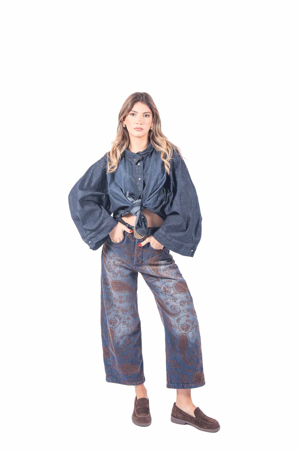 Camicia Oversize in Denim Scuro donna Tensione in - 3