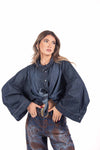 Camicia Oversize in Denim Scuro donna Tensione in - 1