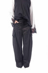 Pantaloni Cargo Wide-Leg Neri donna Tensione in - 3