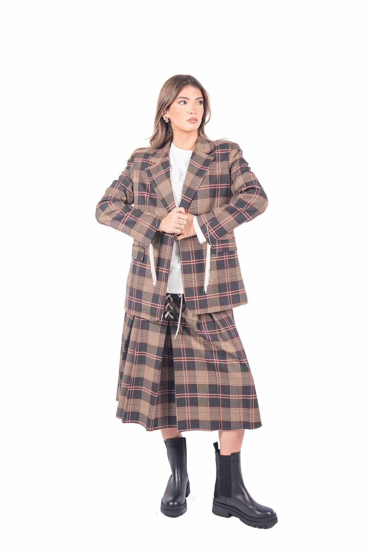 Blazer Sartoriale a Quadri Tartan donna Tensione in - 4