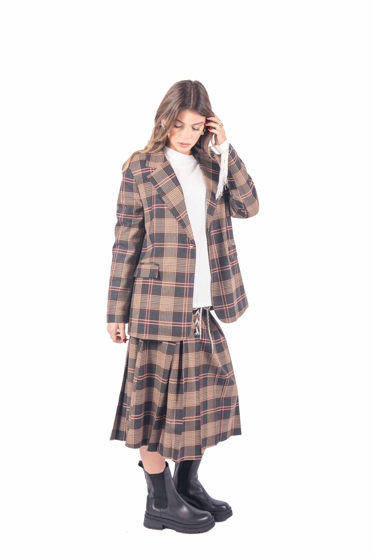 Blazer Sartoriale a Quadri Tartan donna Tensione in - 2