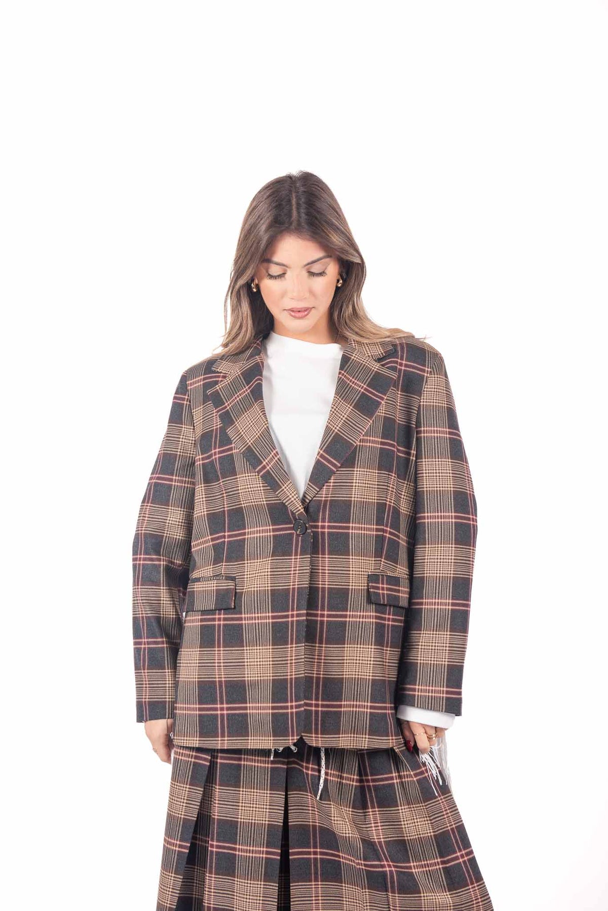 Blazer Sartoriale a Quadri Tartan donna Tensione in - 1