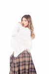 Maglia Panna a Maniche Lunghe con Frange donna Tensione in - 2