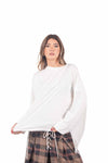 Maglia Panna a Maniche Lunghe con Frange donna Tensione in - 1