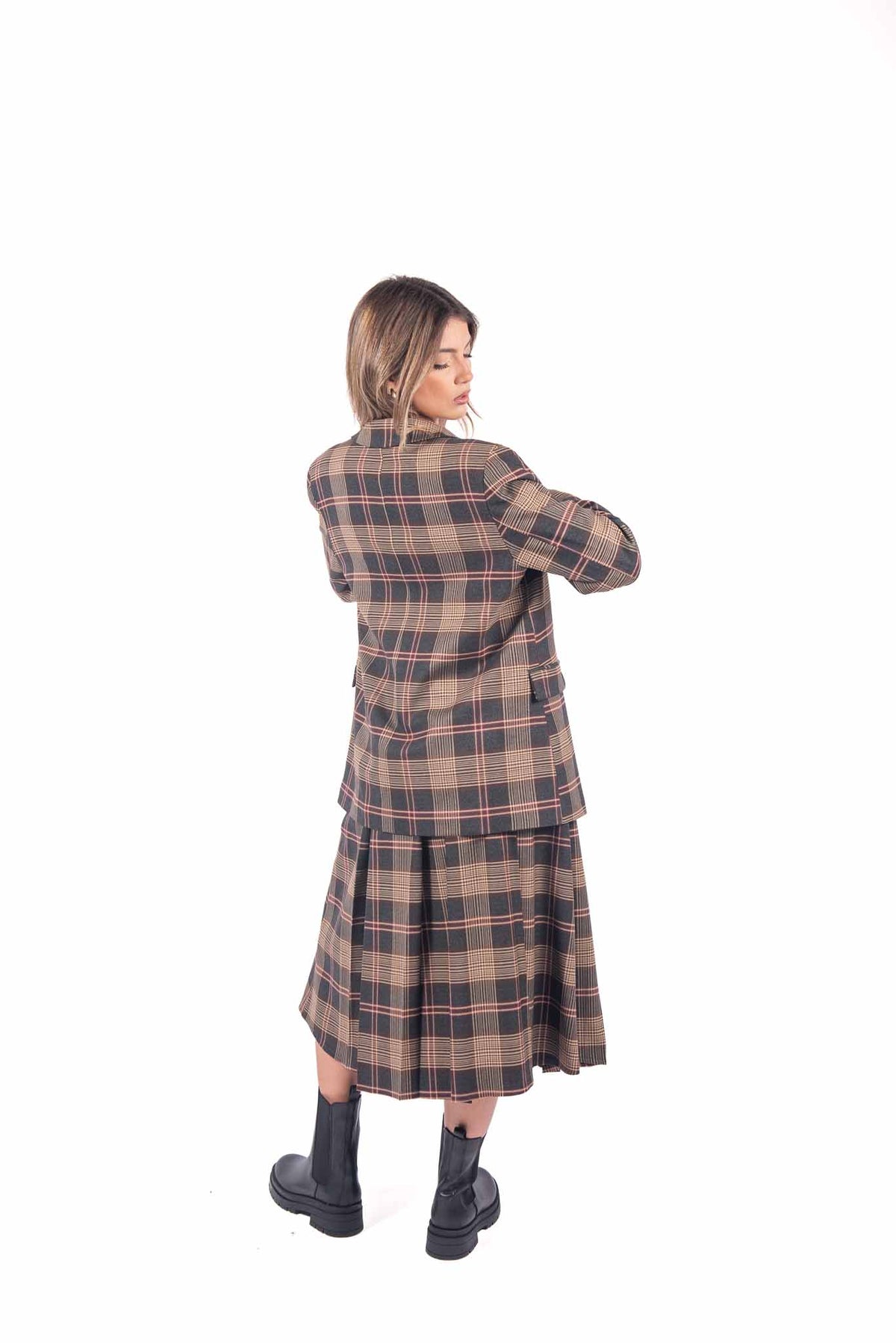 Gonna Corta a Quadri Tartan con Stringa donna Tensione in - 4