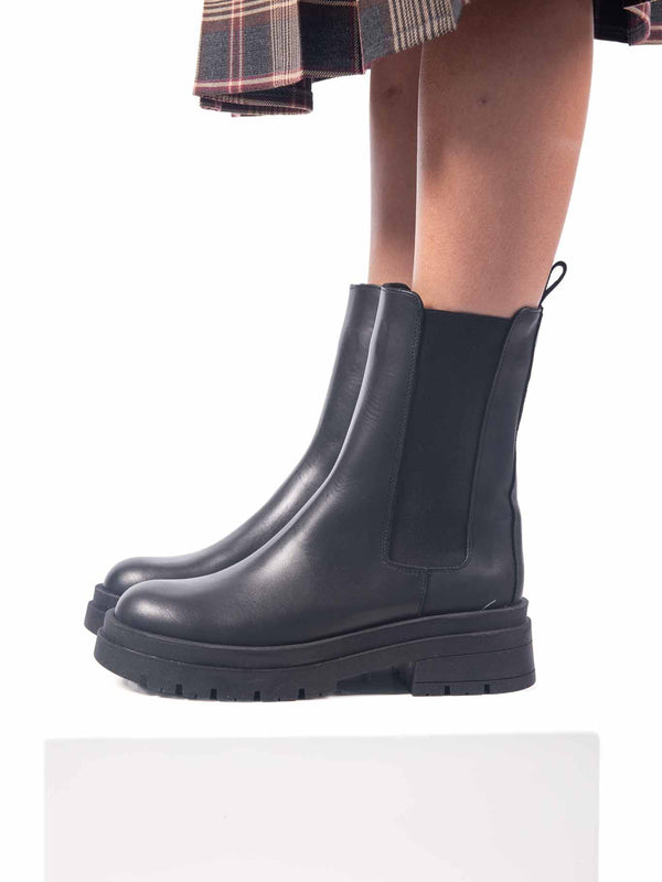 Chelsea Boot in Pelle Nero da donna Ovye
