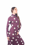 Abito Lungo Bordeaux a Pois donna Tensione in - 5