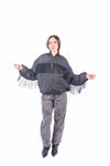 Bomber Nero Oversize con Frange donna Tensione in - 3