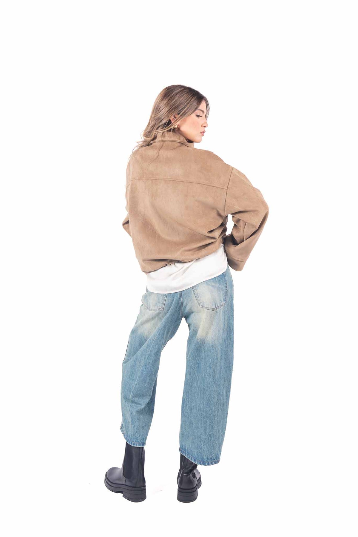 Giacca in Ecosuede Cammello donna Tensione in - 4