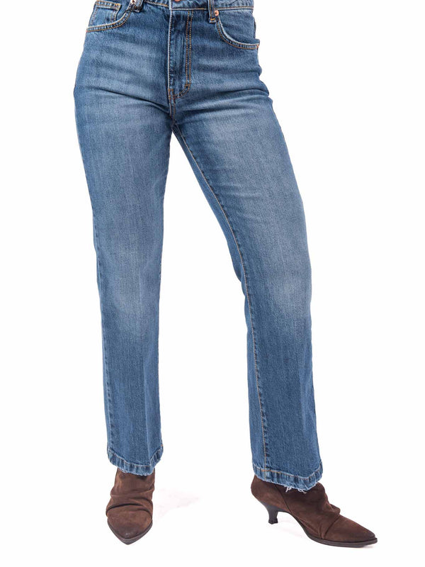 Jeans Straight Fit Lavaggio Medio da donna Tensione in