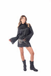 Blusa Nera in Satin con Pizzo donna Tensione in - 1