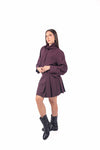 Minigonna Bordeaux con Pieghe donna Tensione in - 5