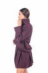 Camicia Bordeaux con Maxi Collo donna Tensione in - 4