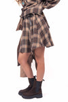 Minigonna a Quadri Tartan con Cintura donna Tensione in - 1