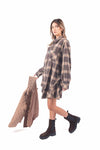 Camicia Oversize a Quadri Tartan con Bolo Tie Western donna Tensione in - 5