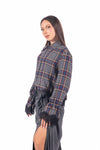 Camicia Crop Tartan con Pizzo donna Tensione in - 3