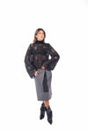 Blusa Nera in Pizzo Collo Arricciato donna Tensione in - 5