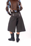 Bermuda Wide in Ecopelle Marrone donna Tensione in - 2