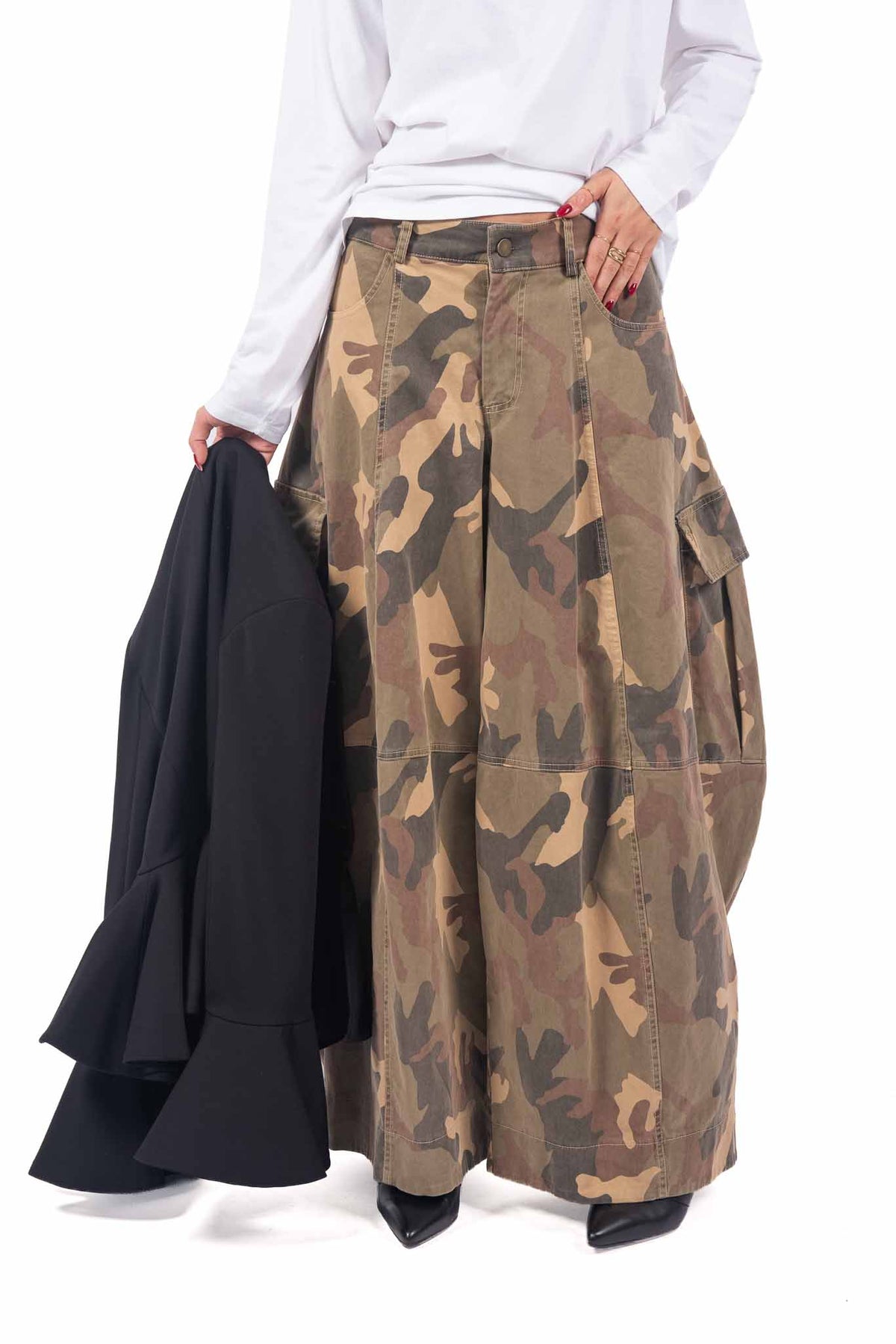 Pantaloni Cargo Barrel Fit Camouflage donna Tensione in - 4
