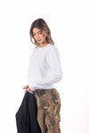 Maglia Bianca Basic a Maniche Lunghe donna Tensione in - 3