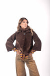 Giacca Corta in Velluto Marrone donna Miss love - 1