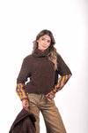 Maglione Collo Alto in Maglia Bouclé Cioccolato donna Miss love - 1
