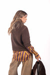 Maglione Collo Alto in Maglia Bouclé Cioccolato donna Miss love - 3